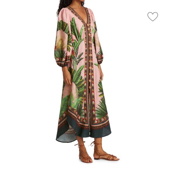 Farm Rio Amazonia Dress Linen Blend - Picture 2 of 8